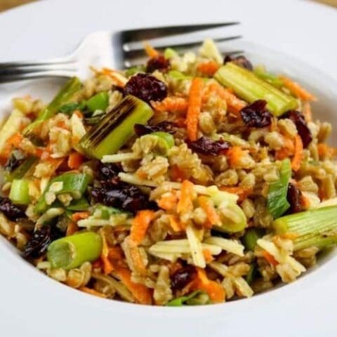 Farro with roasted vegetables