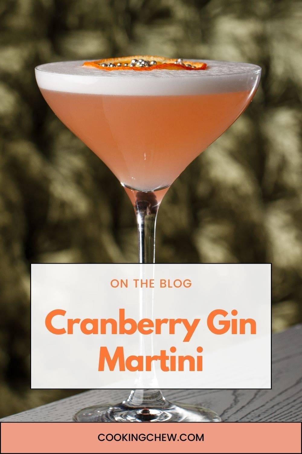 A chilled Cranberry Gin Martini in a stemmed martini glass.